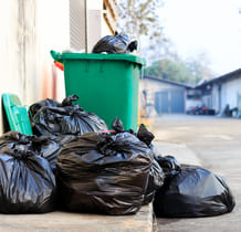 black garbage bag
